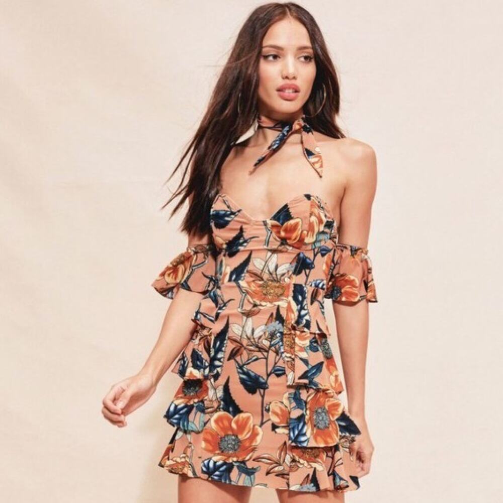 NWT For love and Lemons Flamenco Strapless Mini Dress Size XS